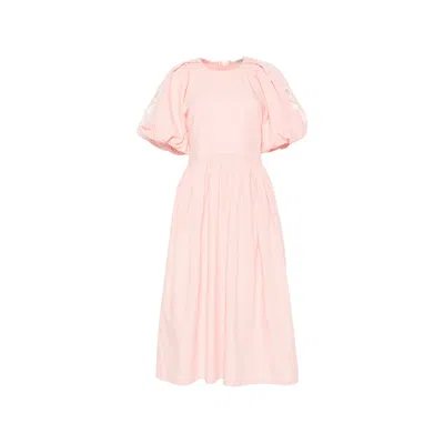 Stine Goya Broderie-anglaise Puff-sleeve Dress In Pink
