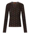 Stine Goya Brown Monogram Long Sleeve T-shirt In Black