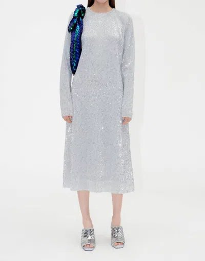 Stine Goya Celsia Sequin Dress In Silver