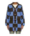 Stine Goya Check-pattern Cardigan In Blue