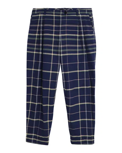 Stine Goya Checked Trousers In Navy Blue Cotton