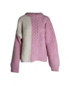 Stine Goya Chunky Knit Sweater In Multicolor Wool In Pink