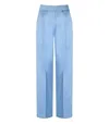 Stine Goya Ciara Viscose Satin Trousers In Blue