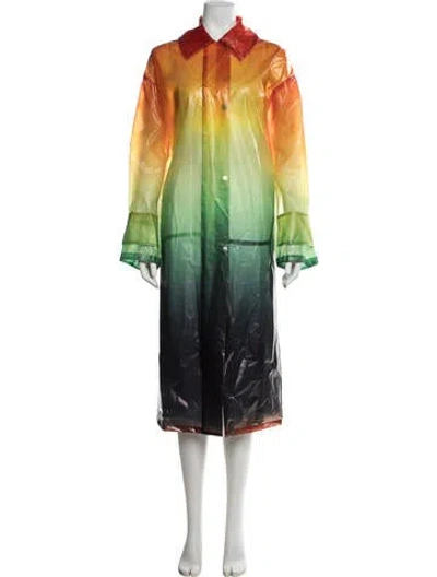 Pre-owned Stine Goya Colorblock Pattern Coat In Green