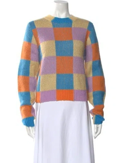 Pre-owned Stine Goya Colorblock Pattern Crew Neck Sweater In Blue