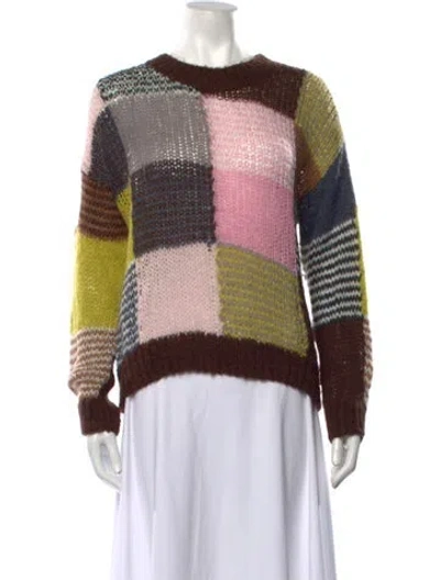 Pre-owned Stine Goya Colorblock Pattern Crew Neck Sweater In Multicolor