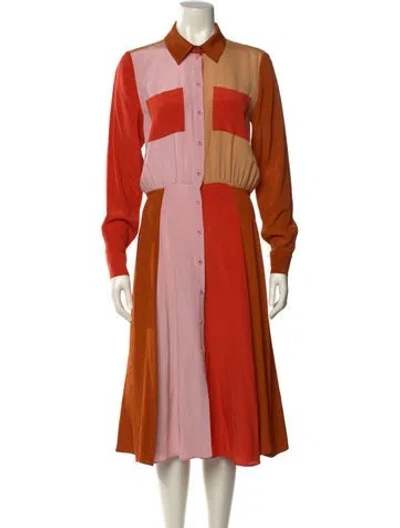 Pre-owned Stine Goya Colorblock Pattern Midi Length Dress In Pink