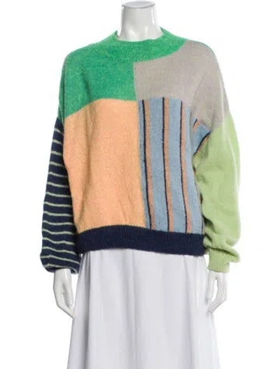 Pre-owned Stine Goya Colorblock Pattern Mock Neck Sweater In Multi