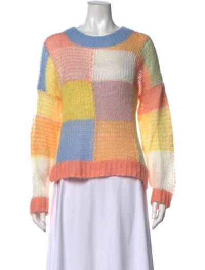 Pre-owned Stine Goya Colorblock Pattern Scoop Neck Sweater In Pink
