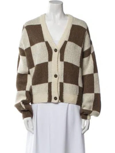 Pre-owned Stine Goya Colorblock Pattern V-neck Sweater In Neutral