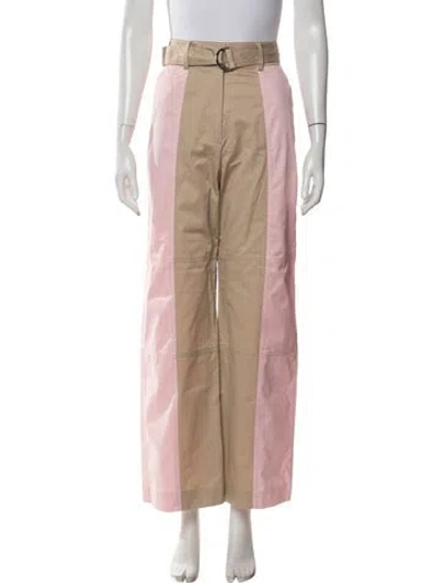 Pre-owned Stine Goya Colorblock Pattern Wide Leg Pants In Neutrals/pink