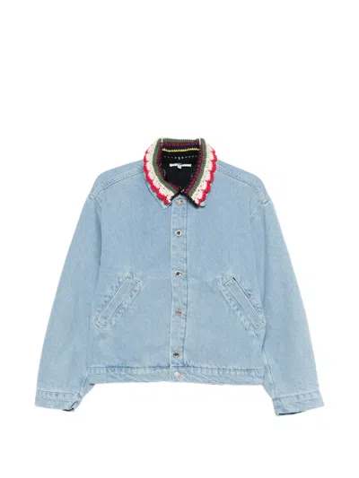 Stine Goya Contrasting-collar Denim Jacket In Blue