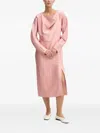 Stine Goya Cowl-neck Slit Midi Dress In Pink