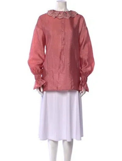 Pre-owned Stine Goya Crew Neck Long Sleeve Blouse In Pink