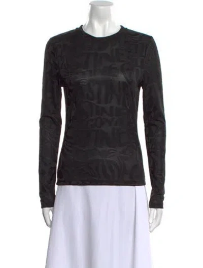 Pre-owned Stine Goya Crew Neck Long Sleeve Top In Black