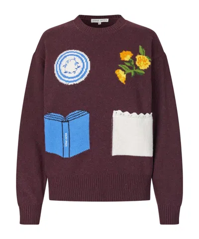 Stine Goya Crew Neck Long-sleeved Knitwear In Red