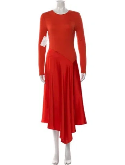 Pre-owned Stine Goya Crew Neck Midi Length Dress W/ Tags In Orange