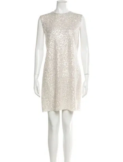 Pre-owned Stine Goya Crew Neck Mini Dress In White