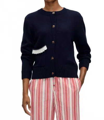 Stine Goya Crewneck Button-up Cardigan In Lucky Horse In Multi