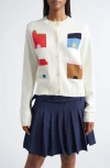 Stine Goya Cropped Pocket Cardigan In White