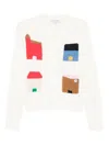 Stine Goya Cropped Pocket Cardigan In White