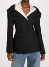 Stine Goya Double Collar Tailored Jacket In Black