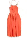 Stine Goya Double-strap Midi Dress In Mecca Orange In Orange
