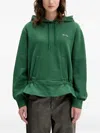 Stine Goya Drawstring-fastening Ruffled Hoodie In Green