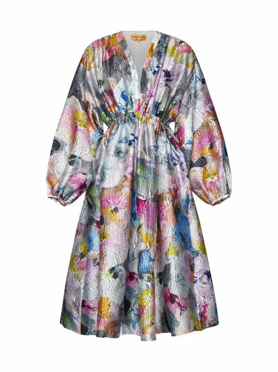 Stine Goya Veroma Floral Long Sleeve Midi Dress In Multicolor