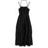 Stine Goya Double Strap Flared Midi Dress In Black