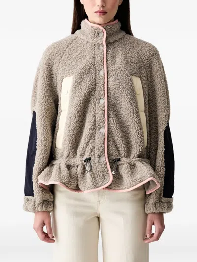 Stine Goya Dropped-shoulder Gathered Jacket In Brown