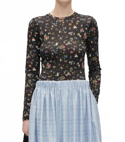 Stine Goya Elastic Long Sleeve Top In Magnolia Garden In Multi
