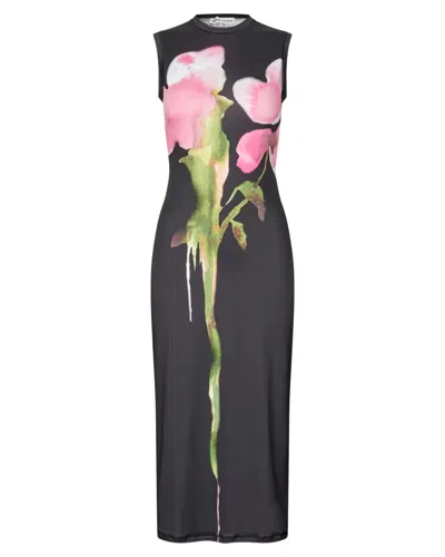 Stine Goya Elastic Tank Crewneck Dress - Melting Flowers In Blue
