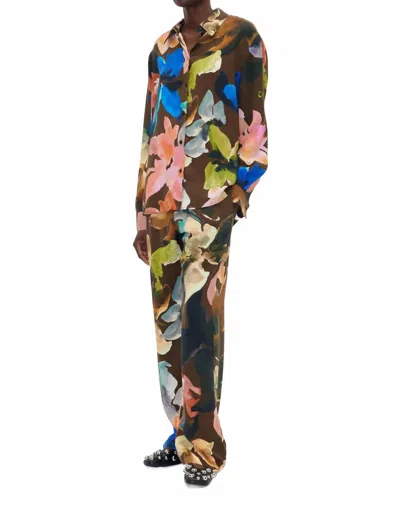 Stine Goya Elasticated Long Pant In Floral In Purple