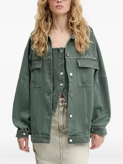 Stine Goya Embellished Button Top In Green