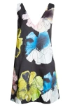 Stine Goya Embroidered Crepe Shift Minidress In Watercolor Bloom