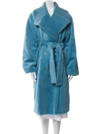 Pre-owned Stine Goya Faux Fur Faux Fur Coat In Blue