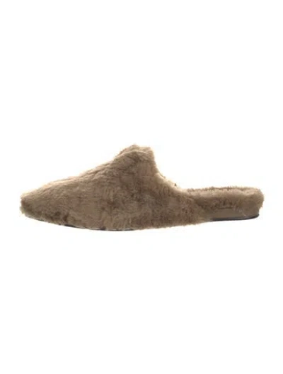 Pre-owned Stine Goya Faux Fur Slippers In Brown