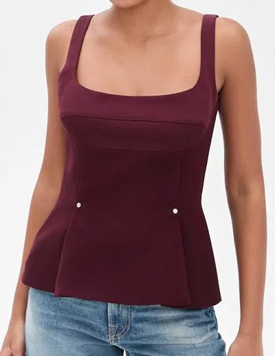 STINE GOYA FITTED WAIST TOP IN AUBERGINE