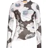 Stine Goya Asymmetric Long-sleeves Top In Nostalgic Anemone