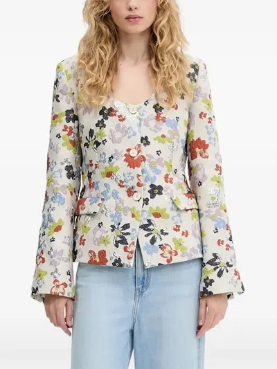 Stine Goya Floral-brocade Jacket In Neutral