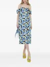 Stine Goya Floral-embellished Midi Dress In Blue