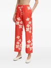 Stine Goya Floral-pattern Trousers In Red