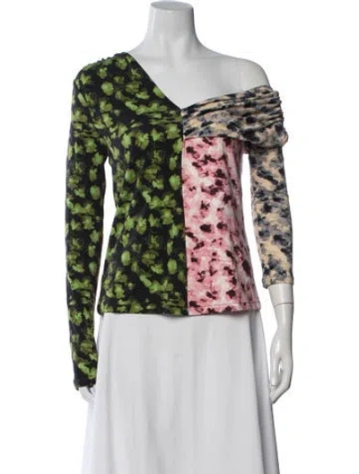 Pre-owned Stine Goya Floral Print Asymmetrical Top In Multicolor