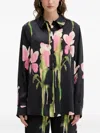Stine Goya Floral-print Button-up Shirt In Black