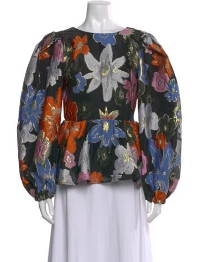 Pre-owned Stine Goya Floral Print Crew Neck Blouse In Multi