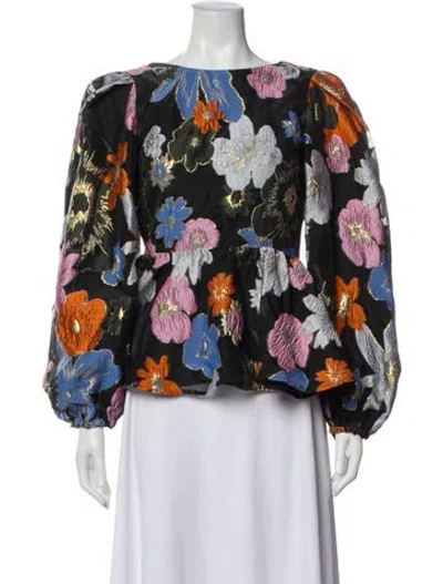 Pre-owned Stine Goya Floral Print Crew Neck Blouse In Multi