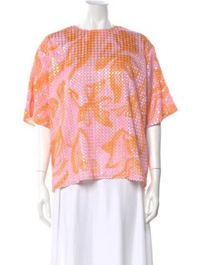 Pre-owned Stine Goya Floral Print Crew Neck Top In Multi