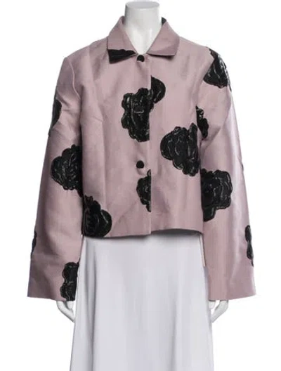 Pre-owned Stine Goya Floral Print Jacket In Black/pink/purple
