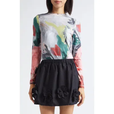 Stine Goya Floral Print Jersey Top In Multi